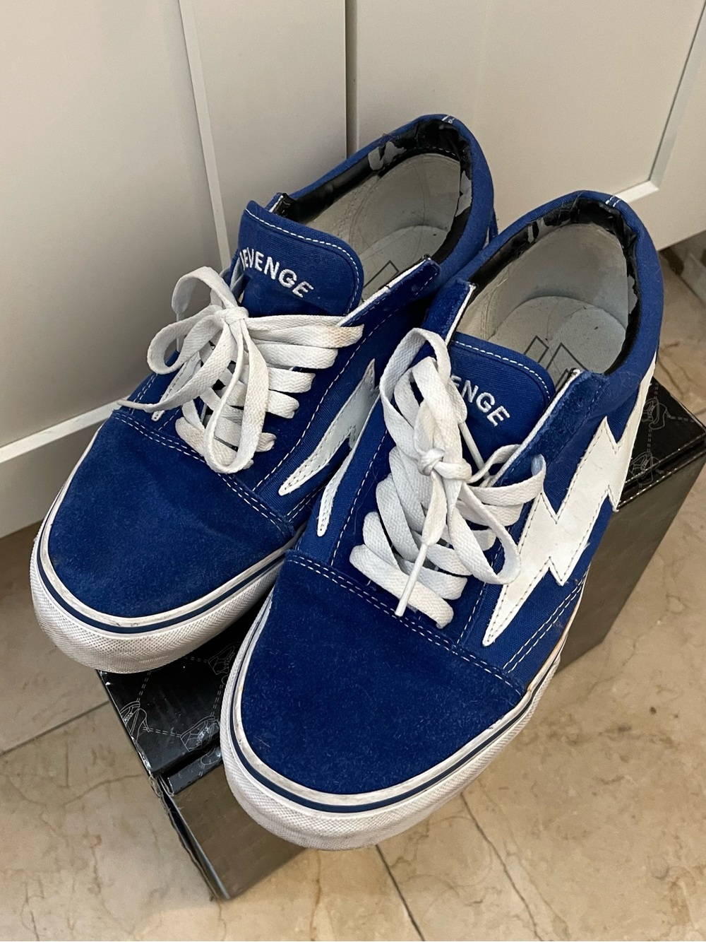 Revenge X Storm Blue  Sneakers with White Lightning